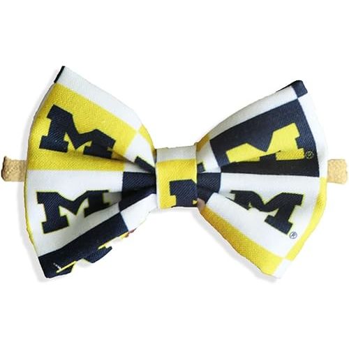 University Of Michigan Wolverine Baby Girl To Toddler Nylon Headband Bow - Made in USA