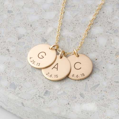 Personalized Initial Birthdate Necklace/New Mom Necklace/Custom Initial Date Necklace/Mothers Gift Gold Fill, Silver, Rose Gold Gift for Her