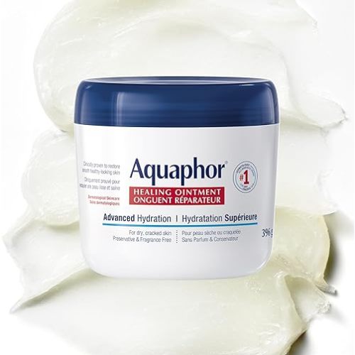 Aquaphor Healing Ointment, Multipurpose Ointment for Dry, Cracked Skin, Chafing, Cuticle Care, Fragrance Free, Non Greasy and Non Comedogenic Body Moisturizer, Dermatological Skin Care, 396g Jar