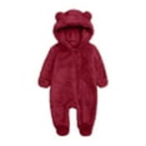 Winter Baby Clothes Warm Fleece Thick Onesie Ear Hooded Jumpsuits Newborn Boys Girls Romper Kids Coats Jackets