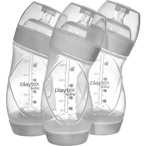 Playtex Baby VentAire Complete Tummy Comfort Baby Bottle, 9 Oz (3 Count), Anti-Colic & Anti-Reflux Bottles for Newborn and Breastfeeding Babies, Feeding Essentials