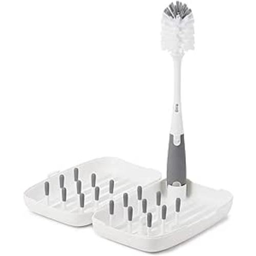 Amazon.com: OXO Tot Travel Size Drying Rack with Bottle Brush- Gray : Home & Kitchen
