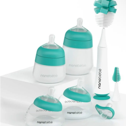 Exclusive Nanobebe Teal Early Essentials Anti-Colic Baby Bottle Gift Set | Newborns & Infants