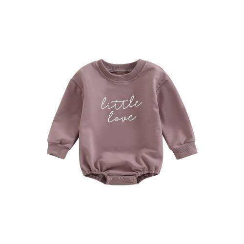 Newborn Boy Girl Bubble Romper Baby Sweatshirt Romper Infant Long Sleeve Crewneck Oversized Sweater Bodysuit Clothes Fall Winter Outfits