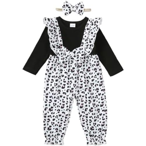 Newborn Baby Girls One Piece Romper Jumpsuit Cute Floral Print Ruffle Sleeve Fall Winter Outfits