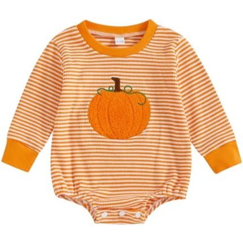 Halloween Baby Clothes Newborn Boy Girl Waffle Knit Pumpkin Bubble Romper Sweatshirt Infant Toddler Fall Outfit