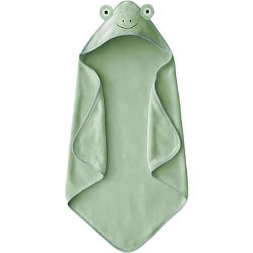 Baby Bath Towel with Hooded Cute Design Ultra Soft Thick Cotton Bath Towel for Newborn,35X35 incehs (Green)