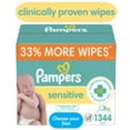 Pampers Sensitive Baby Wipes Unscented, 16 Pack, 1344 Total Count (Select for More Options)
