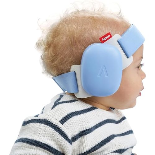 Alpine Muffy Baby - New & Improved Baby Ear Muffs Noise Protection for Babies and Toddlers - CE & ANSI Certified - Safe and Soothing Hearing Protection - Age 3-48 Months- Approved by Babies - Blue