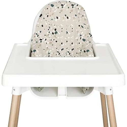 IKEA Highchair Cushion Cover for Inflatable Cushion, Compatible for IKEA Antilop Highchair Accessories, Stain-Proof&Wipeable Cushion Cover(Cushion NOT Included) (earthyterrazzo)