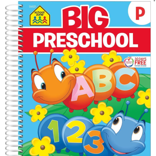 School Zone - Big Preschool Workbook - 320 Spiral Pages, Ages 3 to 5, Colors, Shapes, Numbers, Early Math, Alphabet, Pre-Writing, Phonics, Following Directions, and More (Big Spiral Bound Workbooks)