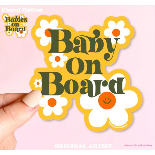 BUMPER STICKER Baby On Board! & Babies On Board! | Bumper Sticker, Decorative Car Sticker, Car Decal, Weatherproof Sticker 5"