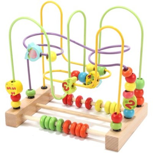 VATENIC Beaded Maze Toy Unisex Kids Abacus Roller, Wood