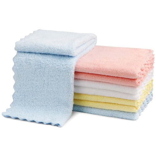 Baby Burp Cloths 8 Pack,Extra Absorbent Soft Coral Fleece Burping Cloths for Newborn Baby Girl Boy, 20 x 10 Inch Large Hand Washcloths Gentle on Baby Sensitive Skin