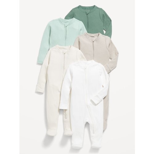 2-Way-Zip Sleep & Play Footed One-Piece 5-Pack for Baby | Old Navy