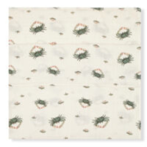 Coastal Crab Bamboo Muslin Swaddle Blanket | MILKBARN | Bamboo Baby Blankets