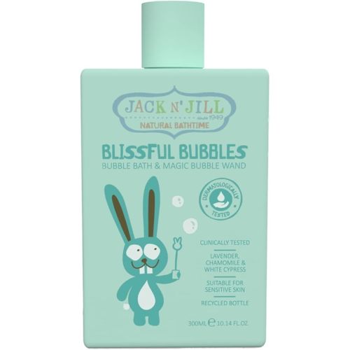 Jack N' Jill Natural Bathtime Blissful Bubbles with Bubble Wand - Bubble Bath for Kids, Dermatologically Tested, Cruelty Free, Kids Bubble Bath Sensitive Skin, Vegan - 300 mL (Pack of 1)