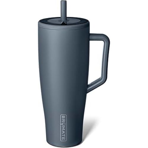 BrüMate Era 40 oz Tumbler with Handle and Straw | 100% Leakproof Insulated Tumbler with Lid and Straw | Made of Stainless Steel | Cup Holder Friendly Base | 40oz (Nightfall Blue)