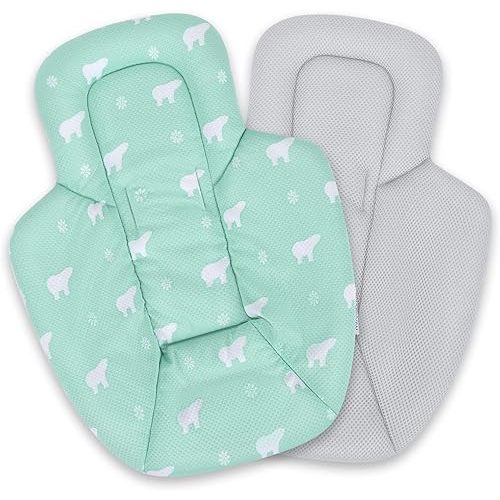 Minne Baby Infant Insert, Cool Mesh Fabric Newborn Insert Compatible with 4Moms MamaRoo and RockaRoo Swing, Soft and Breathable with Head and Body Support