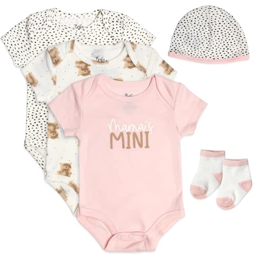 Baby Essentials Baby Girls 5 Piece Bodysuit Set
