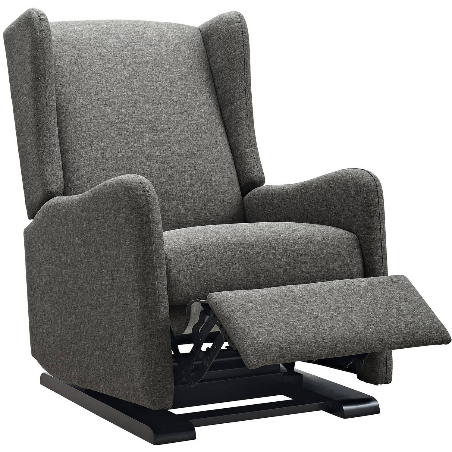 Baby Relax Rylee Tall Wingback Glider Recliner Chair - Gray Linen