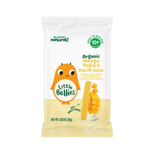 Little Bellies Organic Mango Yogurt Pick-Me Sticks, Baby & Toddler Puff Snack, Age 10+ Months, 0.56 oz Bag