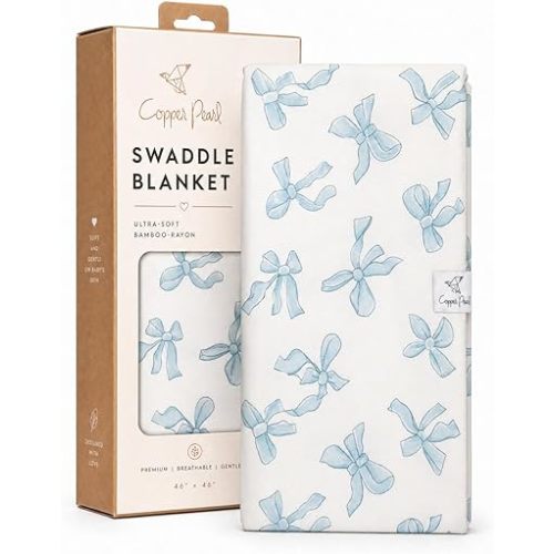 Copper Pearl Swaddle Blankets for Newborns | Soft Stretchy Receiving Blankets for Boys and Girls | Large 46 x 46 Inch Baby Blankets | Lightweight and Breathable Swaddles | Daphne