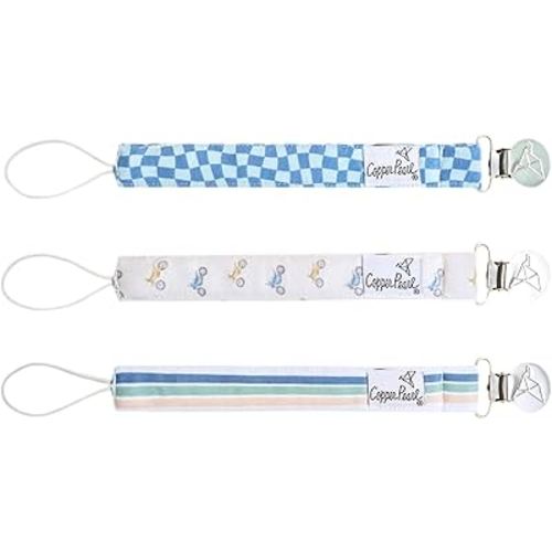 Binky Clip 3 Pack Set "Ryder" by Copper Pearl