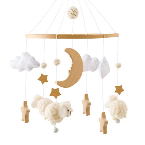 Mouliraty Mobile Support For Infant Bed Mobile Wooden Felts Infant Bed Newborn Prezzie Decoration Newborn Prezzie For Infant And Girls Hanging Wind Chimes Bed