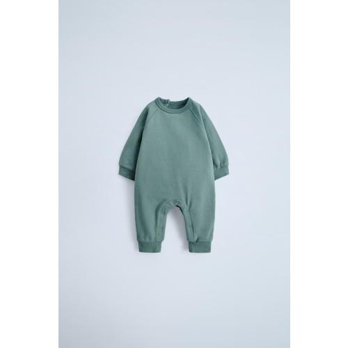 ZARA | Plush Jumpsuit | Greenish | 6-9mo