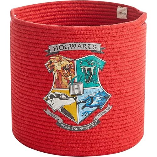 Idea Nuova Harry Potter Hogwarts Rope Storage Organizer Bin, 15" H x 14" W