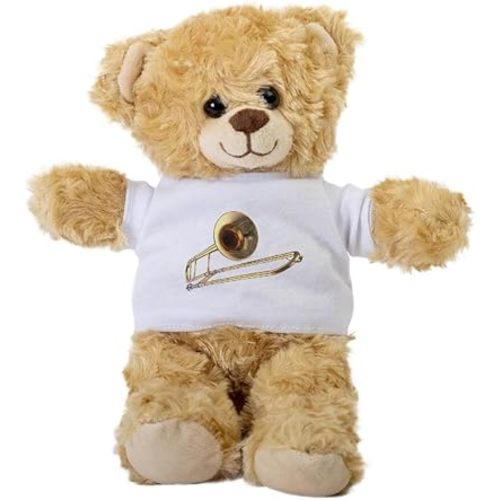 Trombone Teddy Bear, Gift Stuffed Animal, Plush Teddy Bear with Tee, Gift for Her, Birthday Basket Idea
