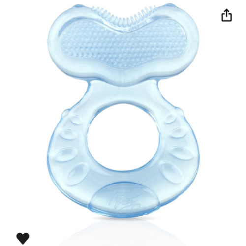 Amazon.com : Nuby Silicone Teethe-eez Teether with Bristles, Includes Hygienic Case, Blue : Baby