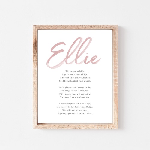Ellie Baby Name Meaning Poem Baby Names Nursery Sign Girl Names Printable Poem Instant Digital Downloads to put in nursery