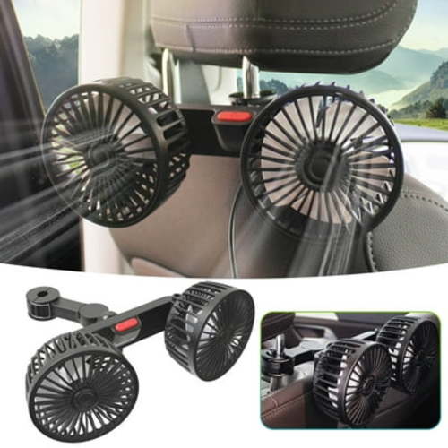 Car Fan for Backseat, USB Powered Car Rear Seat Headrest Fan, 360 Degree Rotatable Cooling Fan, Powerful Air Circulation Fan for Sedan, SUV, RV, Pickup