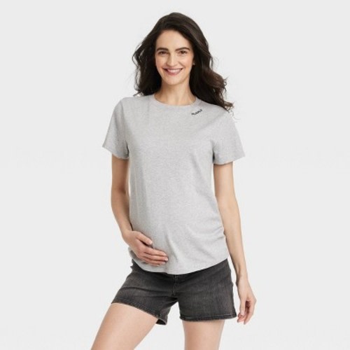 Short Sleeve Mama Embroidery Graphic Maternity T-Shirt - Isabel Maternity by Ingrid & Isabel™, Color: Gray, Size: XL