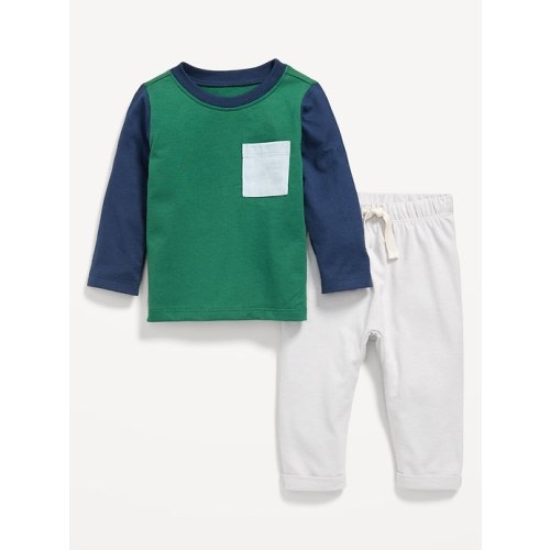 Long-Sleeve Pocket T-Shirt and Pants Set for Baby