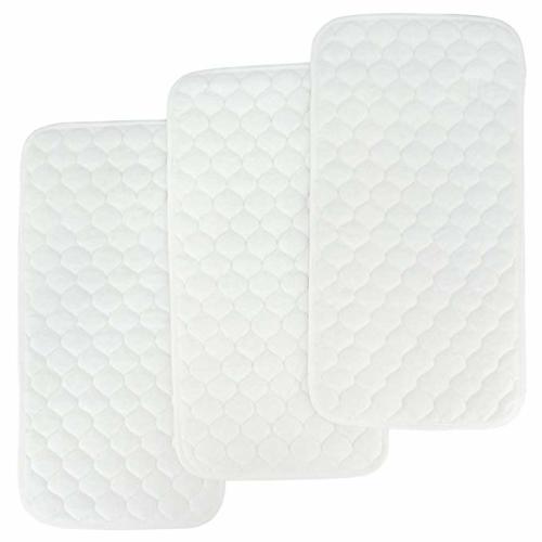 BlueSnail Bamboo Quilted Thicker Waterproof Changing Pad Liners, 3 Count (Snow White) - Snow white
