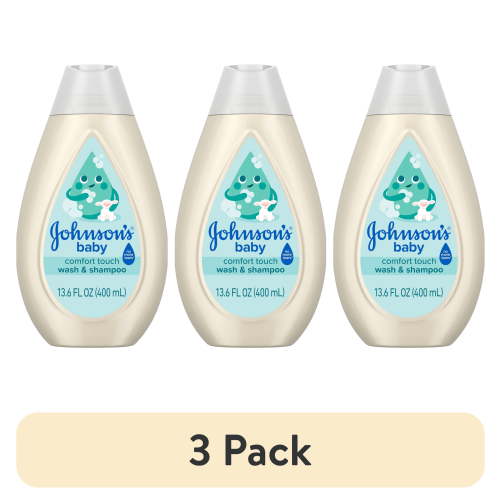 (3 pack) Johnson's Baby Comfort Touch Newborn Wash & Shampoo, 13.6 fl. oz