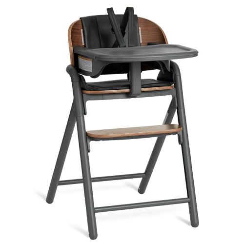 Evolur Step & Savor Adjustable Convertible Baby High Chair, Walnut Gray