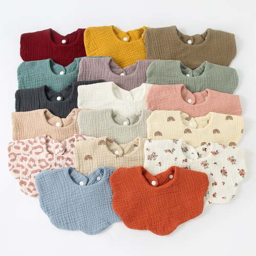 Dalrosia Muslin Baby Bibs Cotton Absorbent Bandana Drool Bibs for Teething and Drooling for Baby Boys & Girls