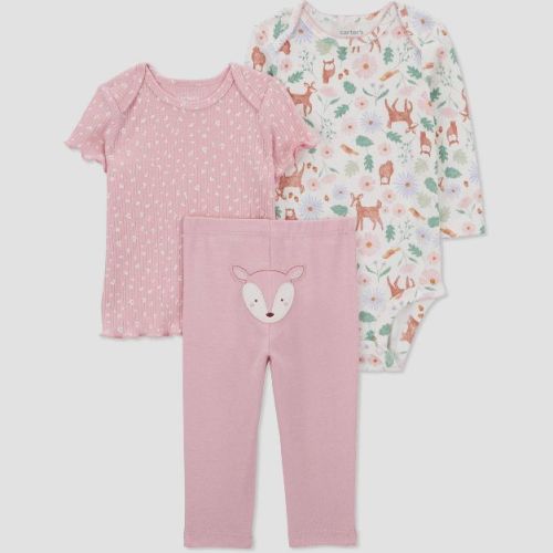 Carter's Just One You® Baby Girls' Woodland Deer Coordinate Set - Pink Newborn