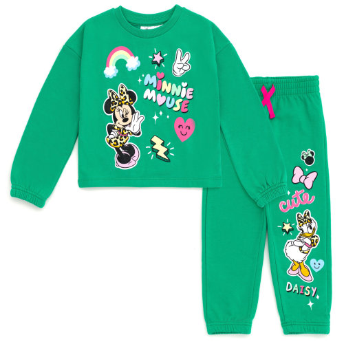 Disney Daisy Duck Minnie Mouse Fleece Sweatshirt and Jogger Pants Outfit Set Toddler to Big Kid