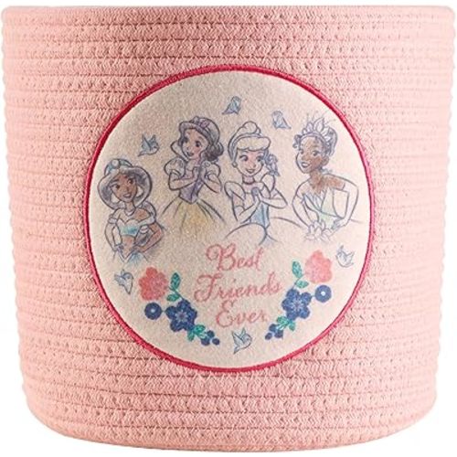 Idea Nuova Disney Princess Rope Storage Organizer Basket, 10" H x 10" W