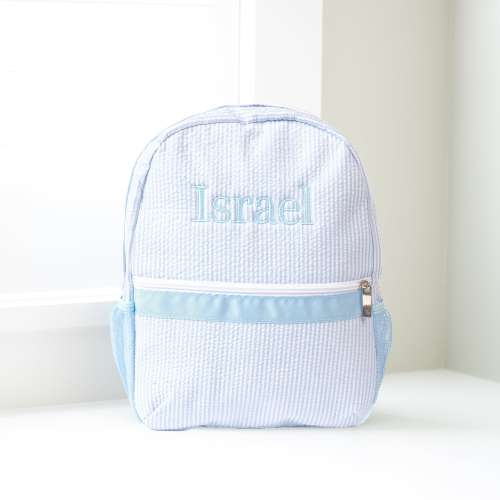 Personalized Baby Backpacks, Monogrammed Toddler Backpacks, Seersucker Backpack, Preschool Book Bag, Personalized Baby Gifts