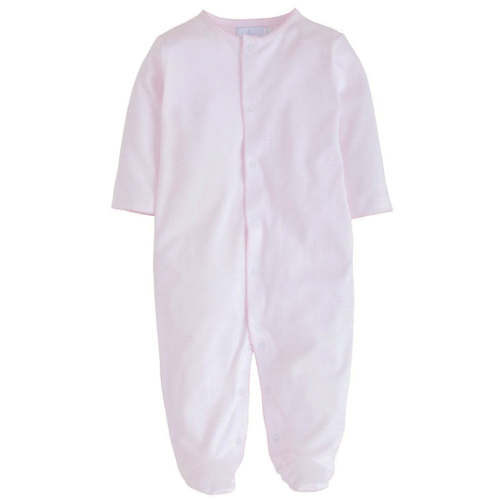 Printed Footie - Light Pink Signature Stripe
