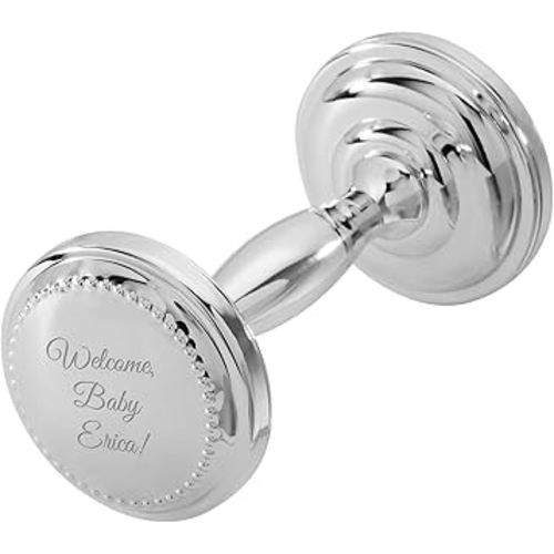 Engraved Silver Beaded Baby Rattle with Gift Box (Free Customization) - Things Remembered