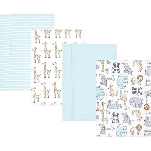 Hudson Baby Unisex Baby Cotton Flannel Burp Cloths, Kangaroo, One Size