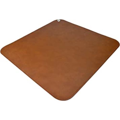 Linkidea Vegan Leather Splat Mat for Under High Chair Floor Protector (39" L x 39" W)