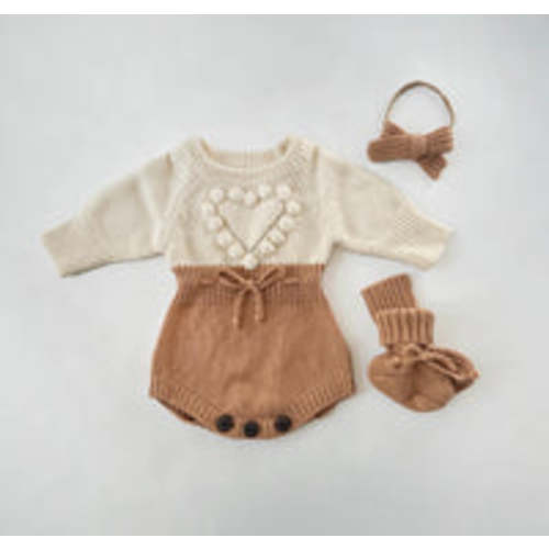 Copper Heart Romper Set – Olive and Cradle